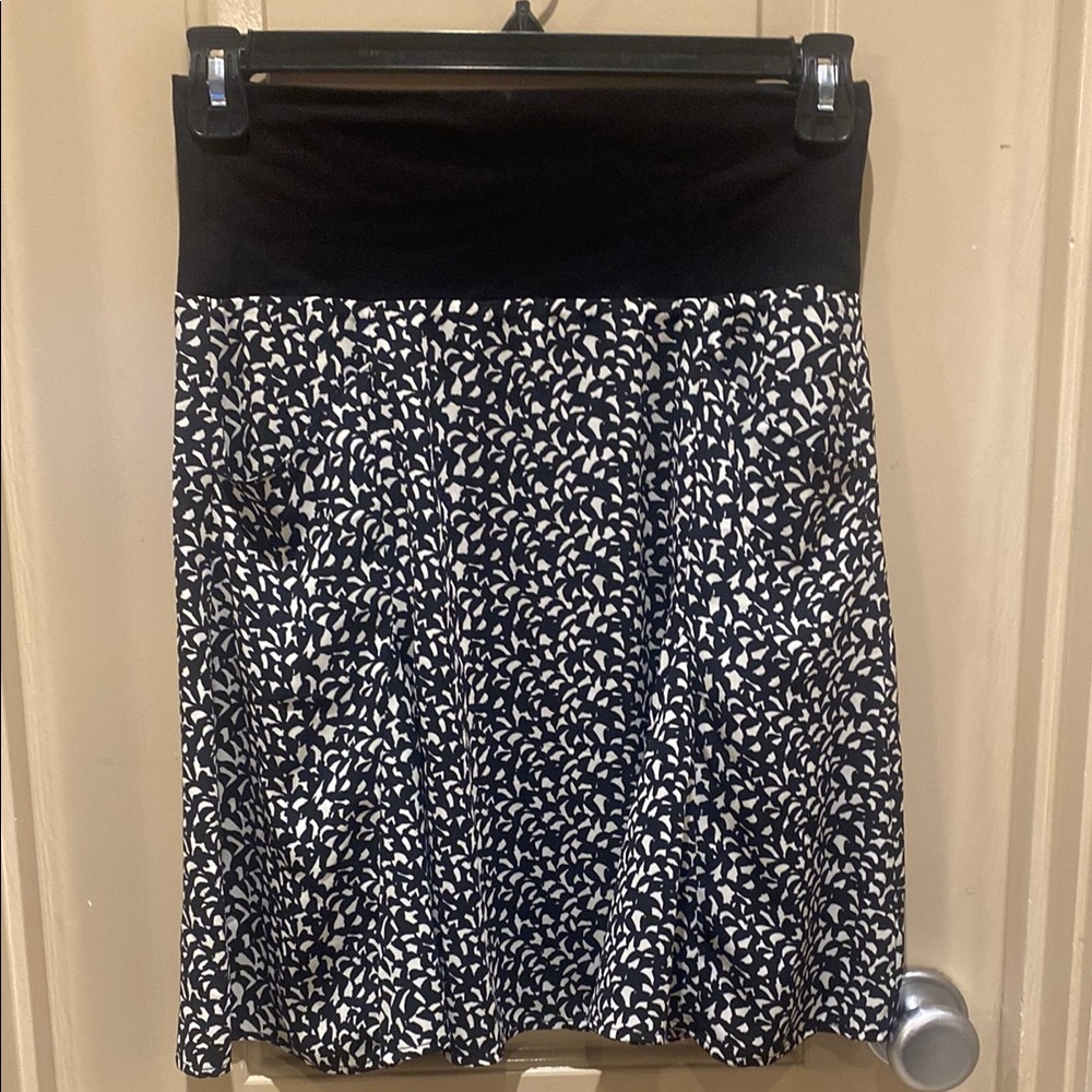CAbi Black and White A-Line Skirt and matching top